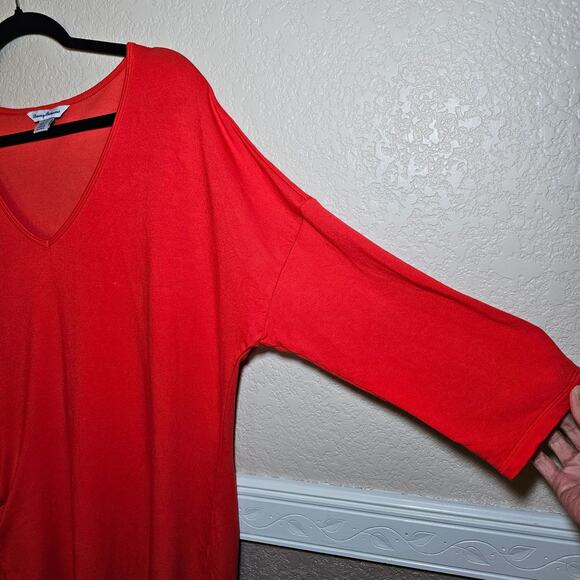 Tommy Bahama Womens Dress Tie Side Sleeved Preppy Summer Orange Large Midi Large - Picture 4 of 13